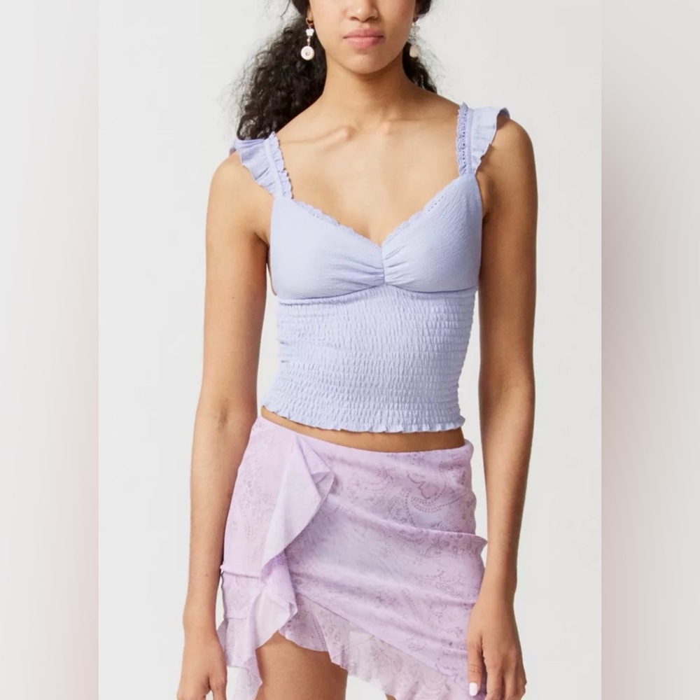 Urban Outfitters Lavender Sydney Smocked Tank Top